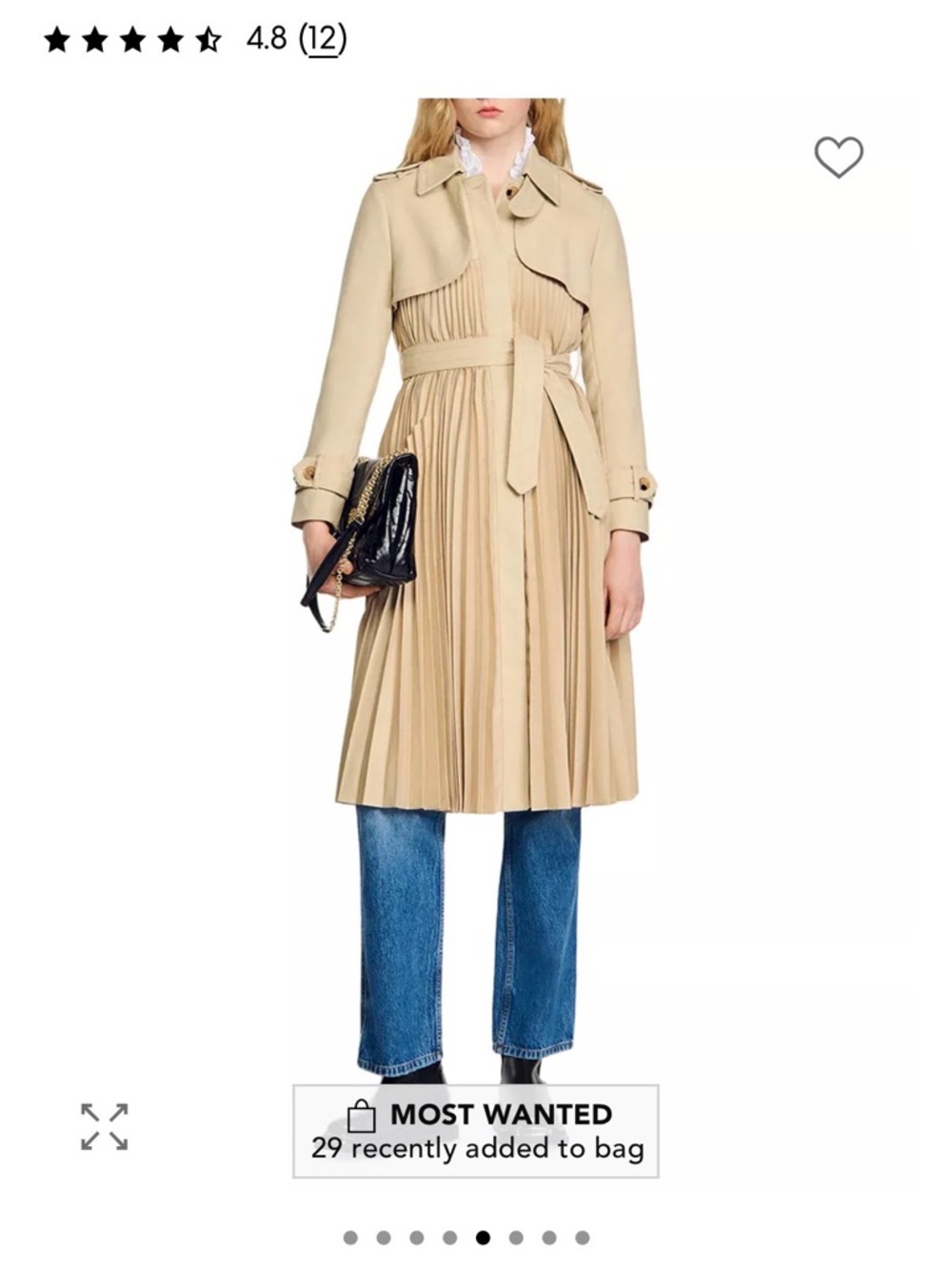Sandro pleated trench XS